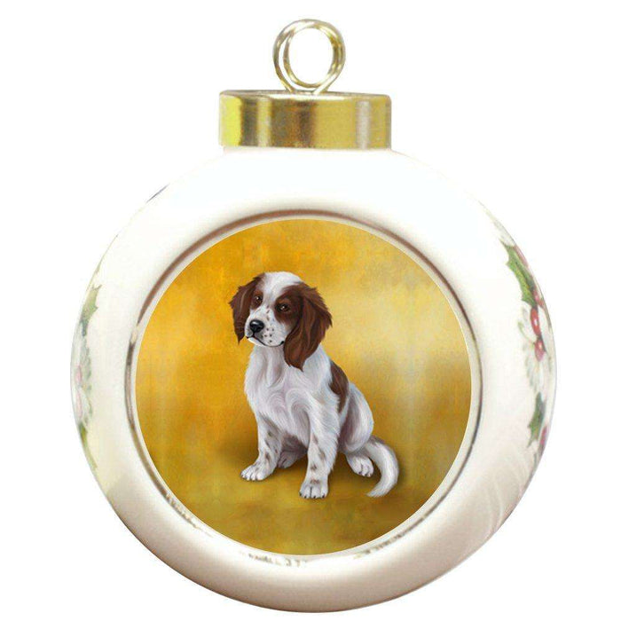 Irish Setters Dog Round Ceramic Christmas Ornament