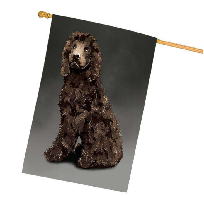 Irish Water Spaniel Dog House Flag