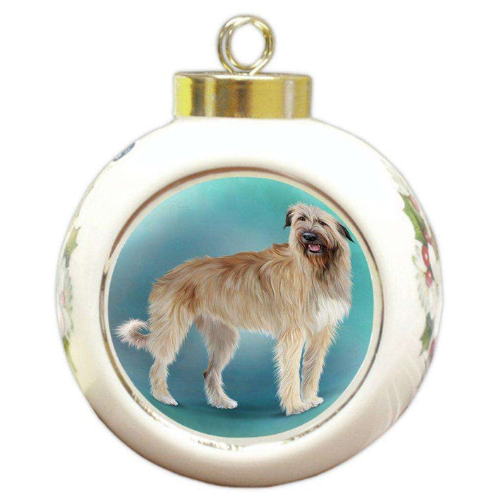 Irish Wolfhound Dog Round Ball Christmas Ornament RBPOR48503
