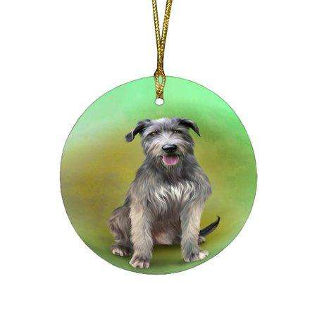 Irish Wolfhound Dog Round Christmas Ornament RFPOR48495
