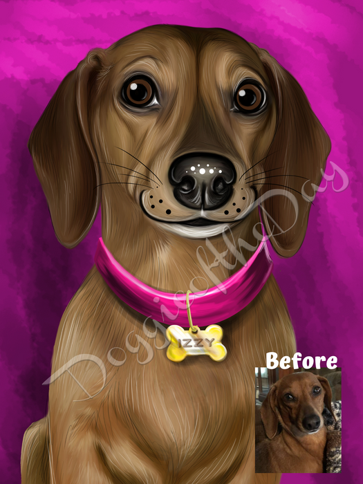 Digital Painting PERSONALIZED Caricature PET PORTRAIT! Custom Pet Dog or Cat Art