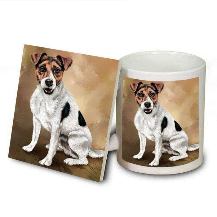 Jack Russel Adult Dog Mug and Coaster Set