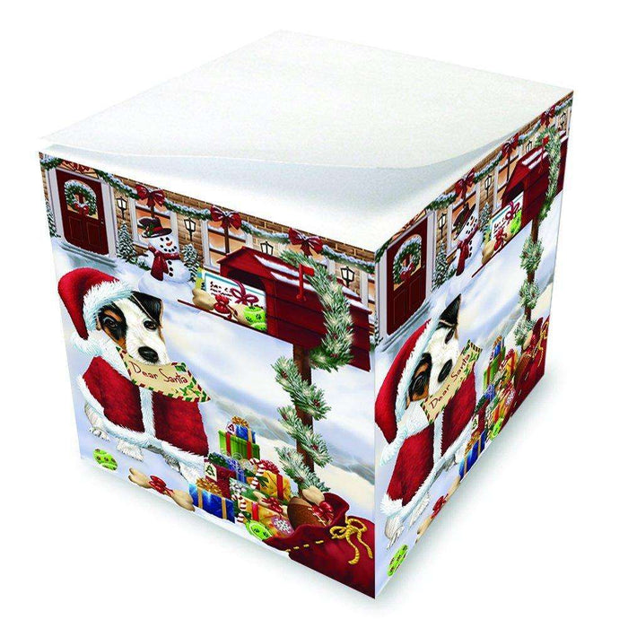 Jack Russel Dear Santa Letter Christmas Holiday Mailbox Dog Note Cube D099