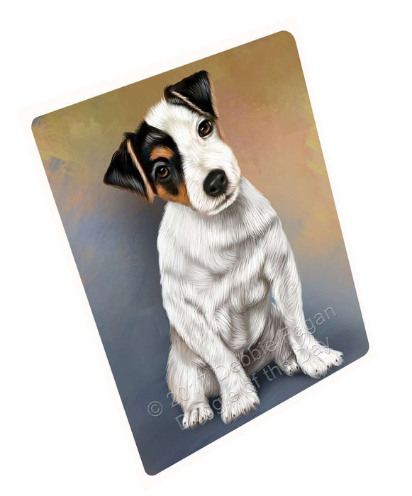 Jack Russel Puppy Dog Art Portrait Print Woven Throw Sherpa Plush Fleece Blanket