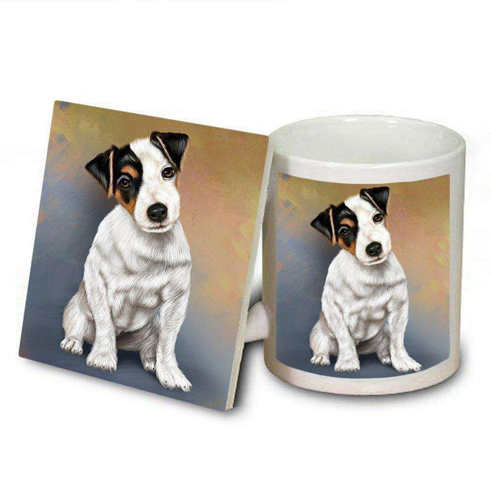 Jack Russel Puppy Dog Mug and Coaster Set