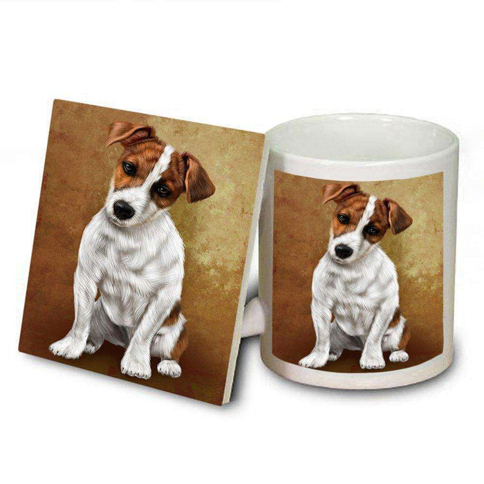 Jack Russel Puppy Dog Mug and Coaster Set