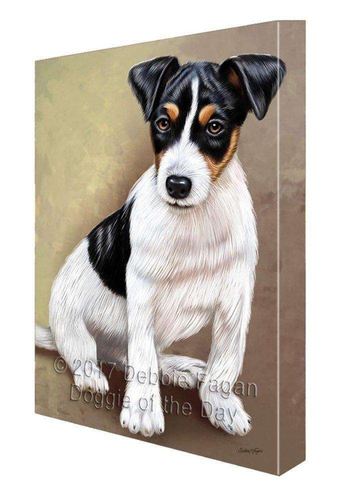 Jack Russel Puppy Dog Painting Printed on Canvas Wall Art Signed