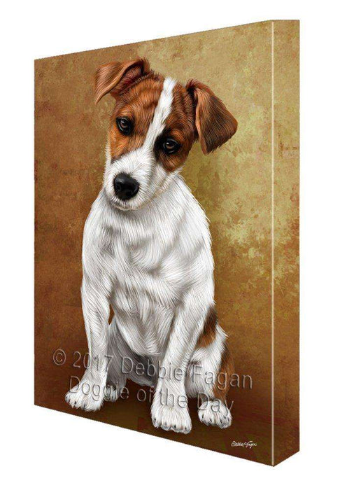 Jack Russel Puppy Dog Painting Printed on Canvas Wall Art Signed