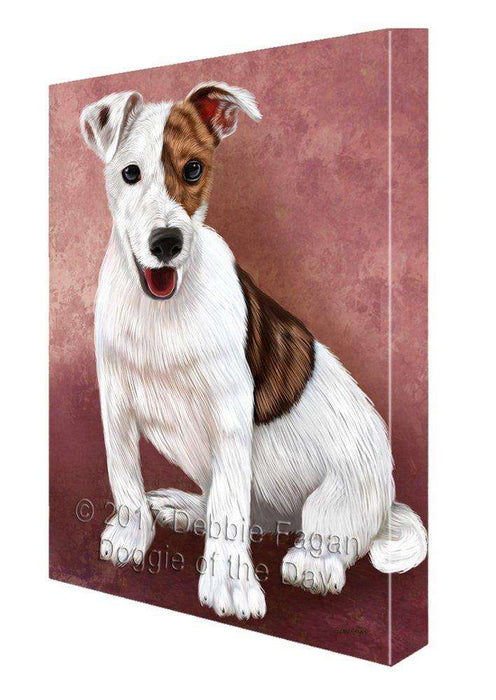 Jack Russel Puppy Dog Painting Printed on Canvas Wall Art Signed