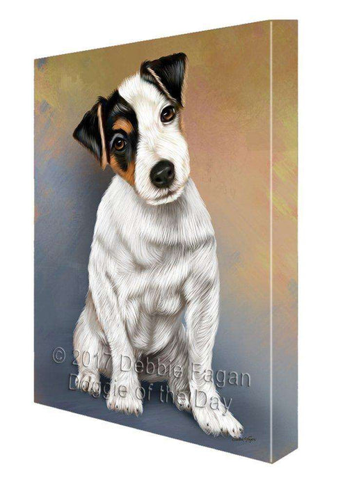 Jack Russel Puppy Dog Painting Printed on Canvas Wall Art Signed