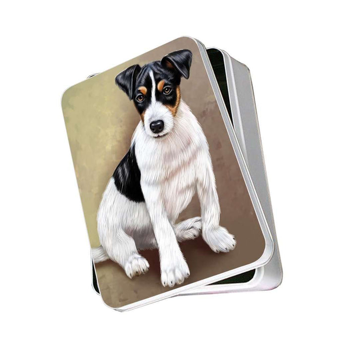 Jack Russel Puppy Dog Photo Storage Tin