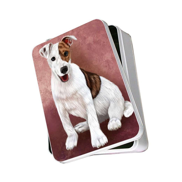 Jack Russel Puppy Dog Photo Storage Tin