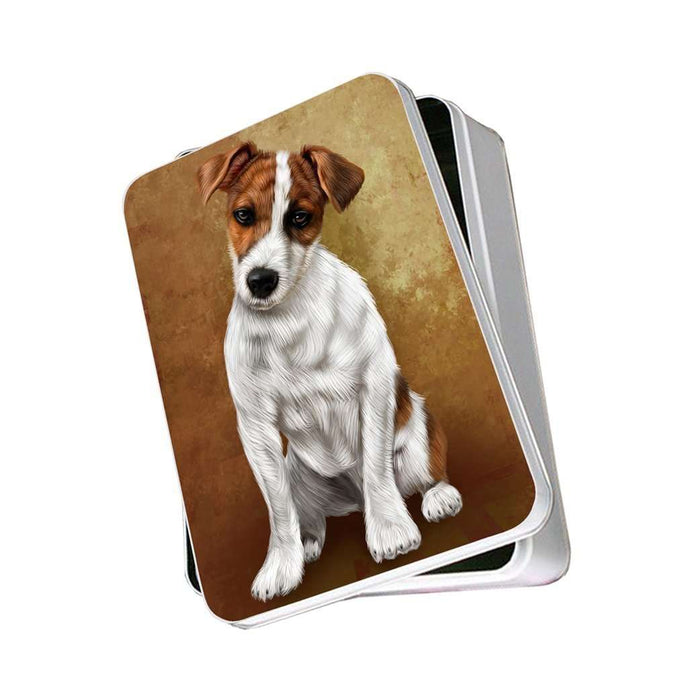 Jack Russel Puppy Dog Photo Storage Tin