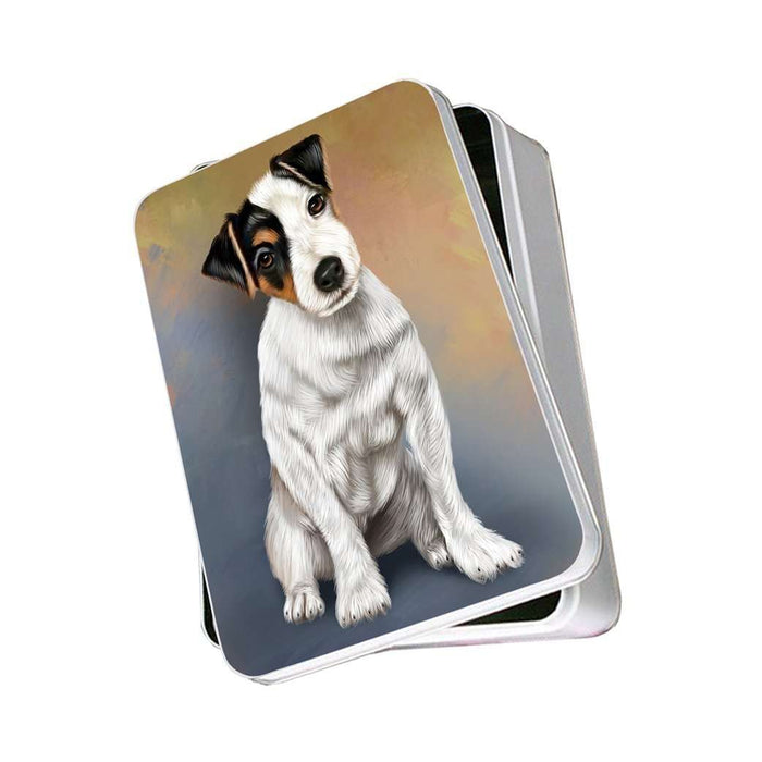 Jack Russel Puppy Dog Photo Storage Tin