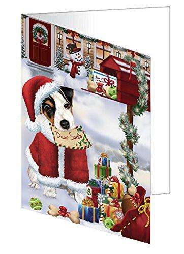 Jack Russell Dear Santa Letter Christmas Holiday Mailbox Dog Handmade Artwork Assorted Pets Greeting Cards and Note Cards with Envelopes for All Occasions and Holiday Seasons