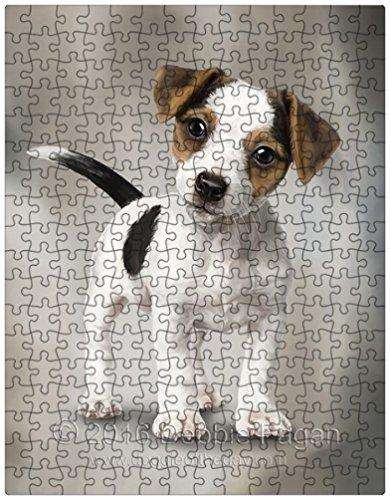 Jack Russell Dog Art Portrait Print 300 Pc. Puzzle with Photo Tin