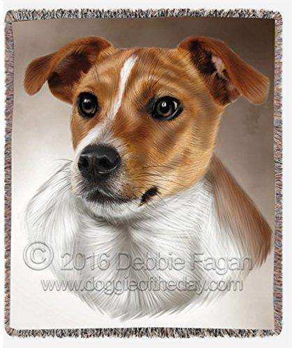 Jack Russell Dog Art Portrait Print Woven Throw Blanket 54 X 38