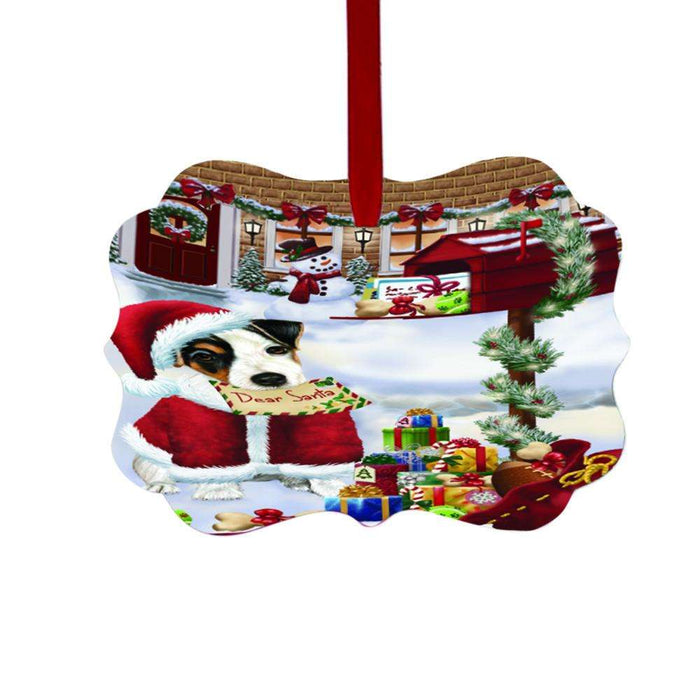 Jack Russell Dog Dear Santa Letter Christmas Holiday Mailbox Double-Sided Photo Benelux Christmas Ornament LOR49055