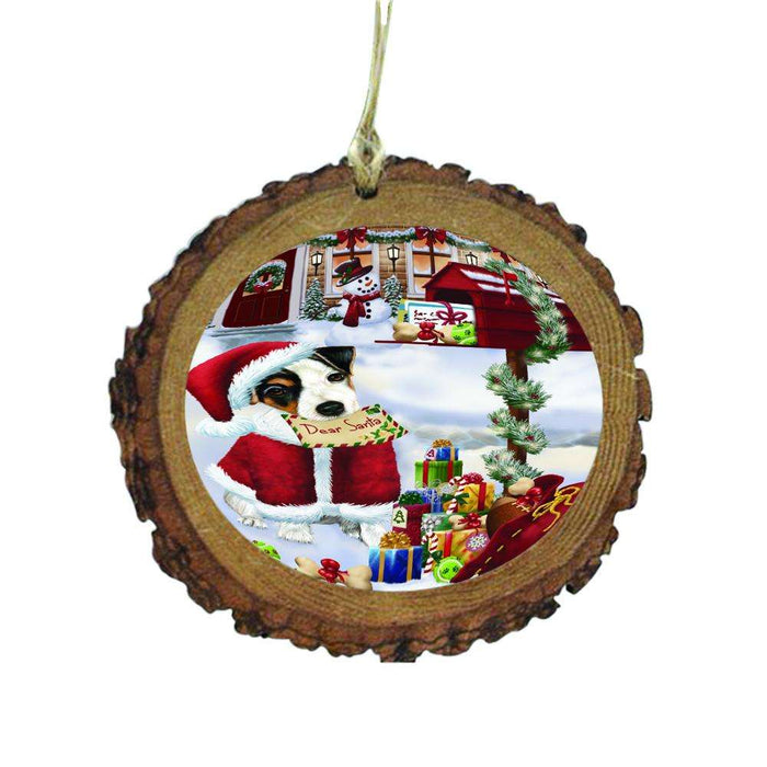 Jack Russell Dog Dear Santa Letter Christmas Holiday Mailbox Wooden Christmas Ornament WOR49055