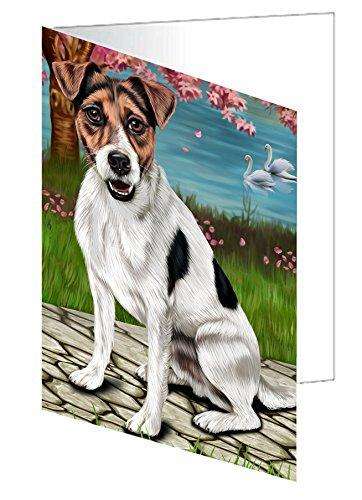 Jack Russell Dog Handmade Artwork Assorted Pets Greeting Cards and Note Cards with Envelopes for All Occasions and Holiday Seasons