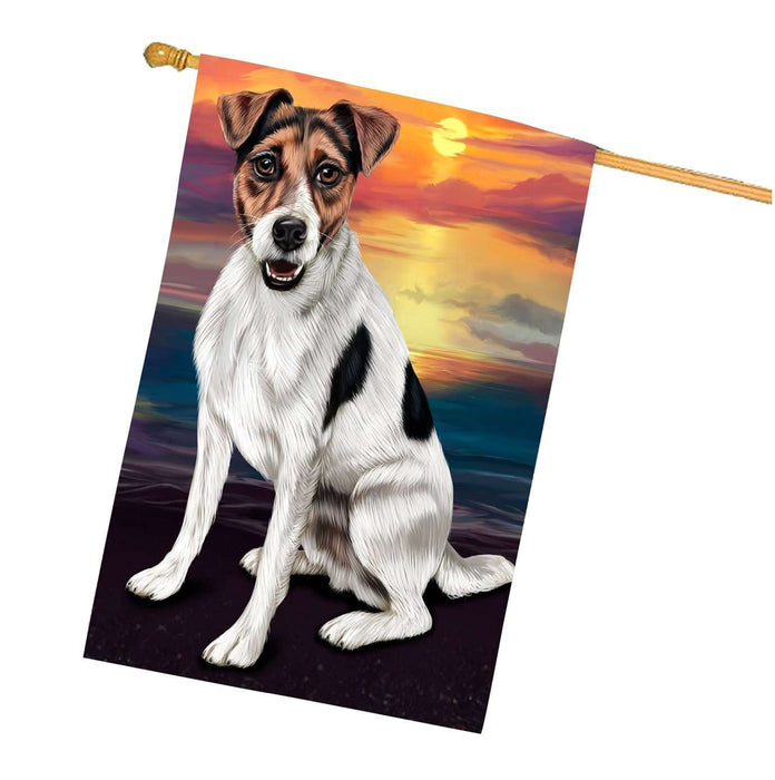 Jack Russell Dog House Flag