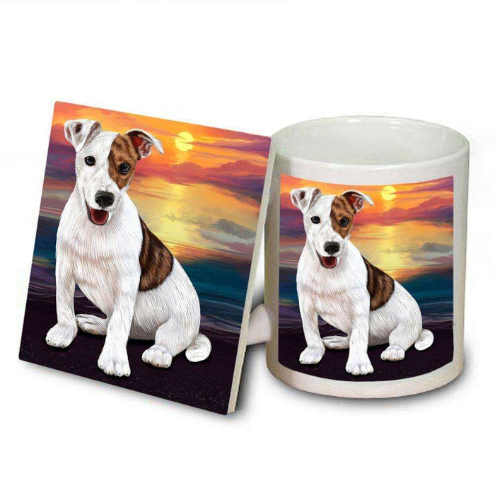 Jack Russell Dog Mug and Coaster Set