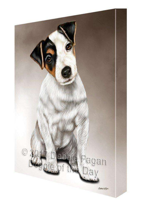Jack Russell Dog Painting Printed on Canvas Wall Art Signed