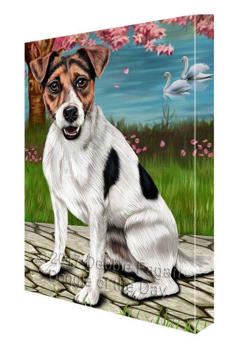 Jack Russell Dog Painting Printed on Canvas Wall Art Signed