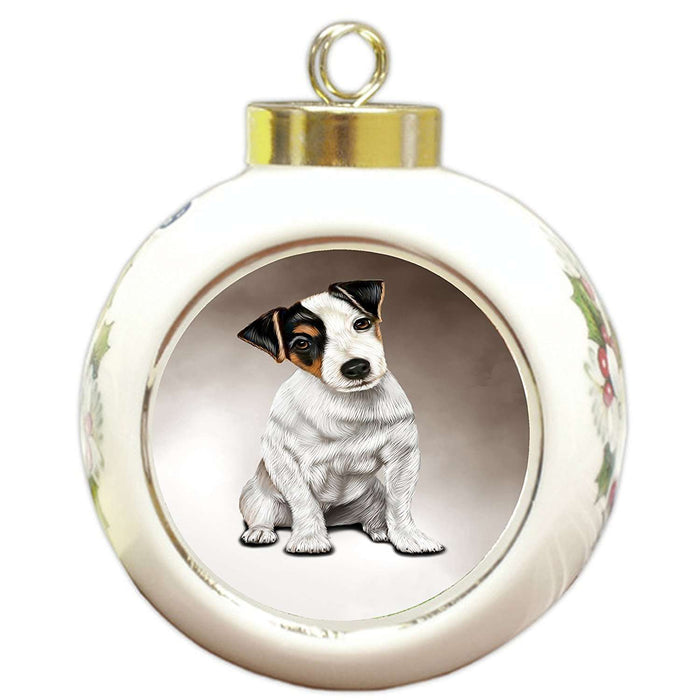 Jack Russell Dog Round Ball Christmas Ornament