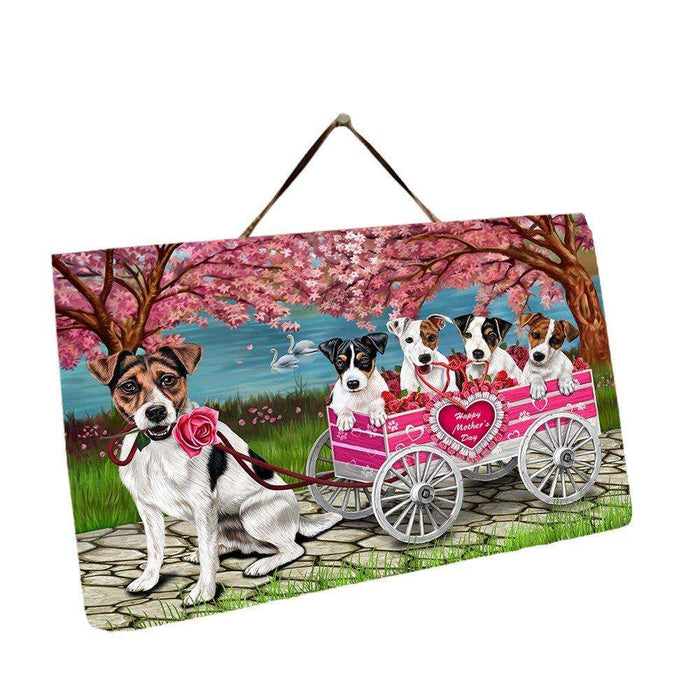 Jack Russell Dog with Puppies Mother's Day Hanging Slate
