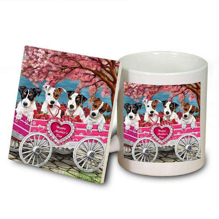 Jack Russell Dog with Puppies Mother's Day Mug & Coaster Set