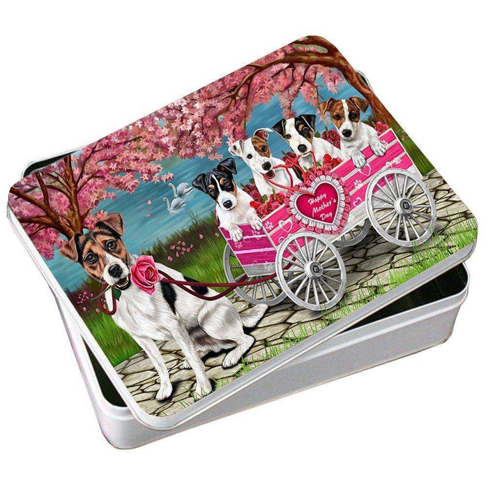 Jack Russell Dog with Puppies Mother's Day Photo Tin