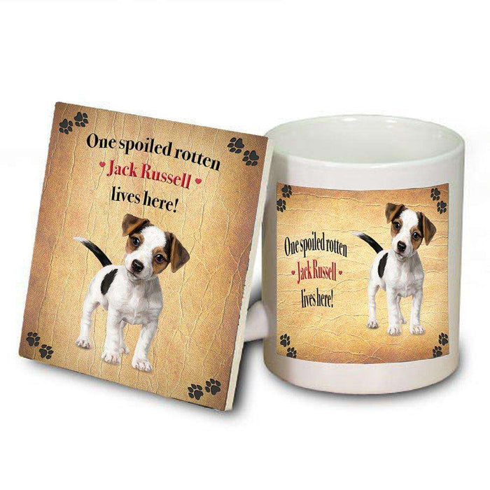 Jack Russell Spoiled Rotten Dog Coaster and Mug Combo Gift Set