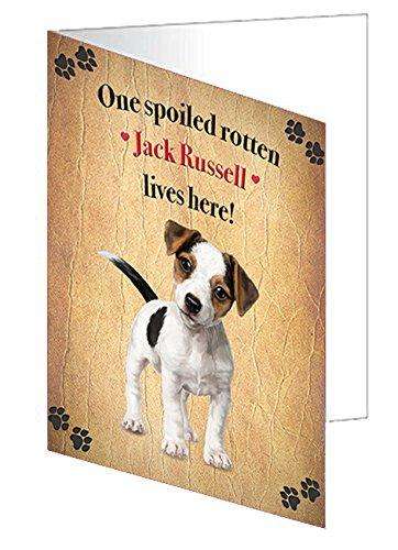 Jack Russell Spoiled Rotten Dog Handmade Artwork Assorted Pets Greeting Cards and Note Cards with Envelopes for All Occasions and Holiday Seasons