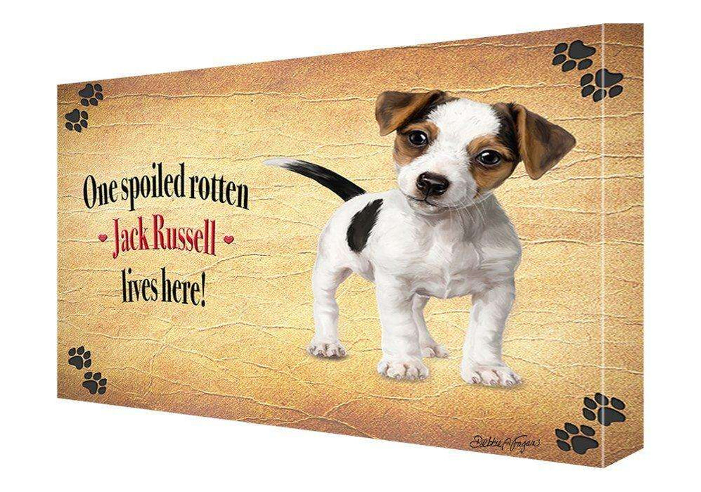Jack Russell Spoiled Rotten Dog Painting Printed on Canvas Wall Art Signed