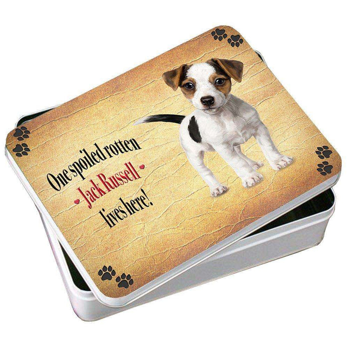 Jack Russell Spoiled Rotten Dog Photo Storage Tin