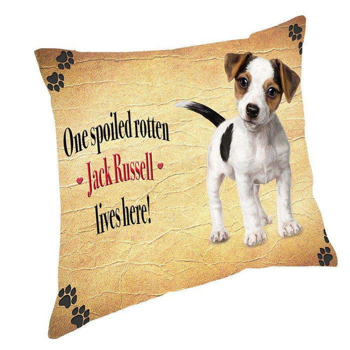 Jack Russell Spoiled Rotten Dog Throw Pillow
