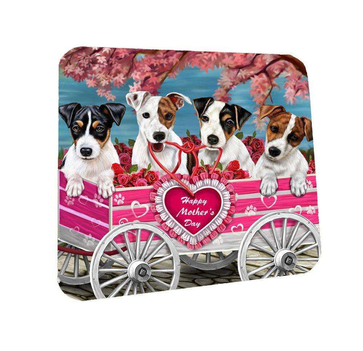 Jack Russell w/ Puppies Mother's Day Dogs Coasters (Set of 4)