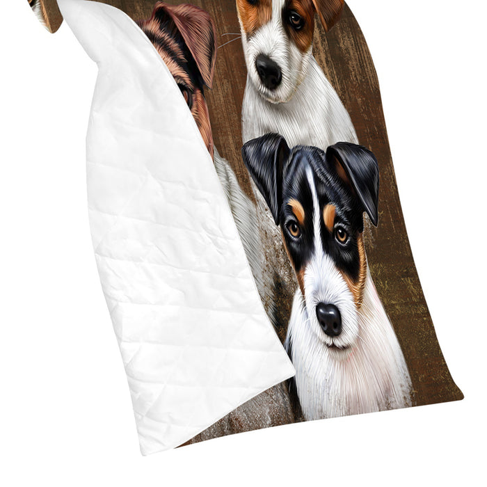 Rustic Jack Russel Dogs Quilt