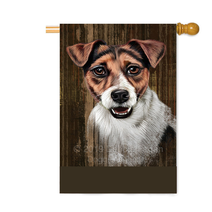 Personalized Rustic Jack Russell Dog Custom House Flag FLG64622
