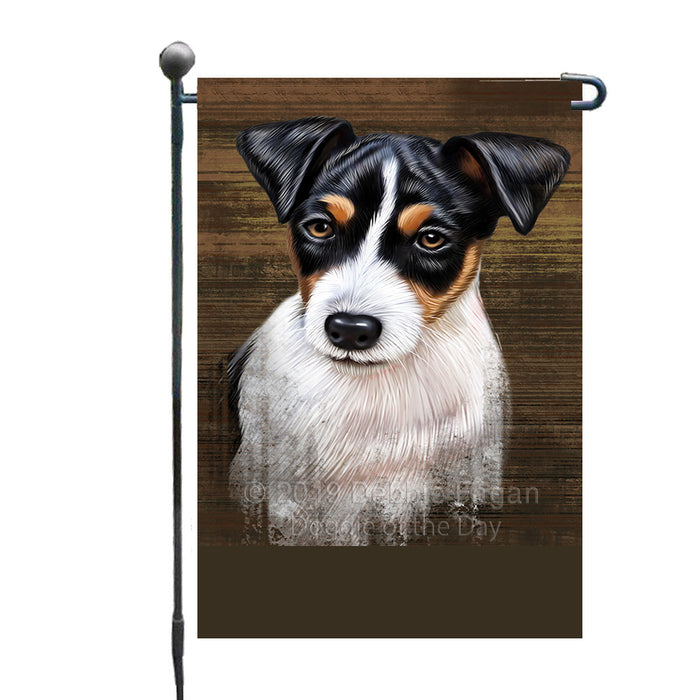 Personalized Rustic Jack Russell Dog Custom Garden Flag GFLG63546