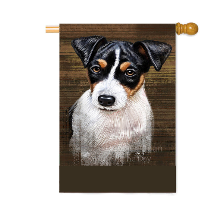 Personalized Rustic Jack Russell Dog Custom House Flag FLG64623