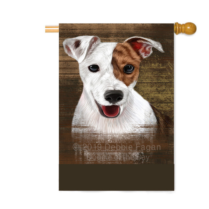 Personalized Rustic Jack Russell Dog Custom House Flag FLG64624