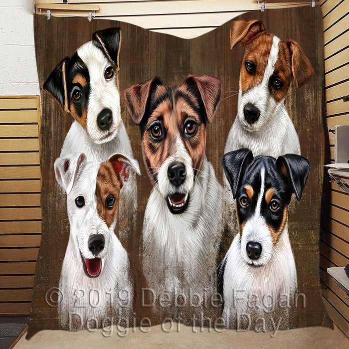 Rustic Jack Russel Dogs Quilt