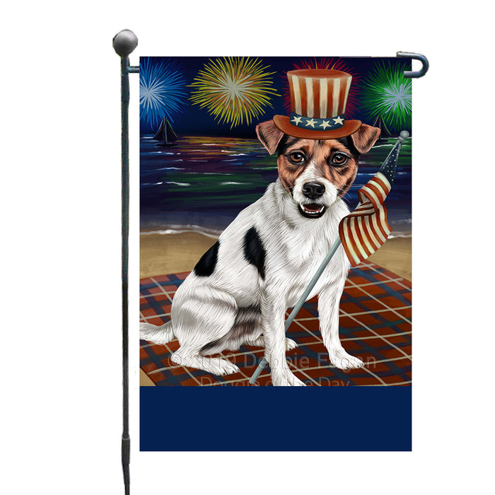 Personalized 4th of July Firework Jack Russell Dog Custom Garden Flags GFLG-DOTD-A57953