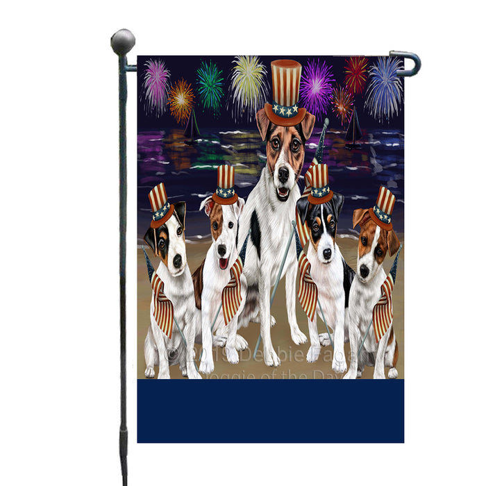 Personalized 4th of July Firework Jack Russell Dogs Custom Garden Flags GFLG-DOTD-A57954