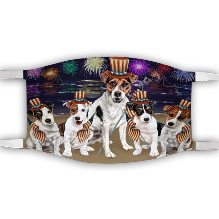 4th of July Independence Day Jack Russell Dogs Face Mask FM49414