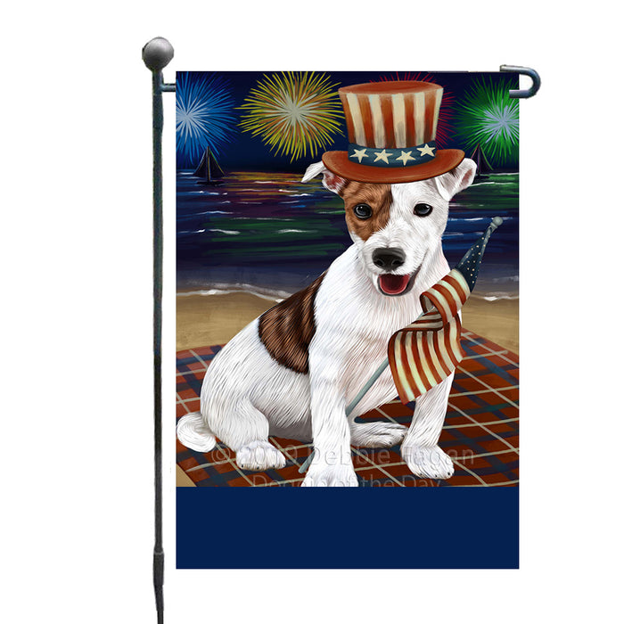 Personalized 4th of July Firework Jack Russell Dog Custom Garden Flags GFLG-DOTD-A57955