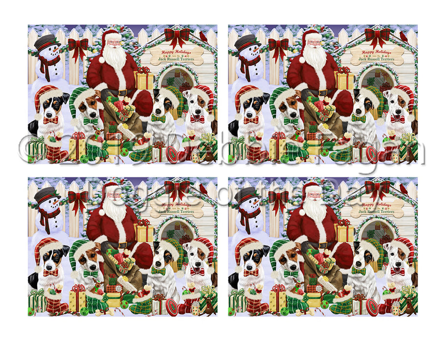 Happy Holidays Christmas Jack Russell Dogs House Gathering Placemat
