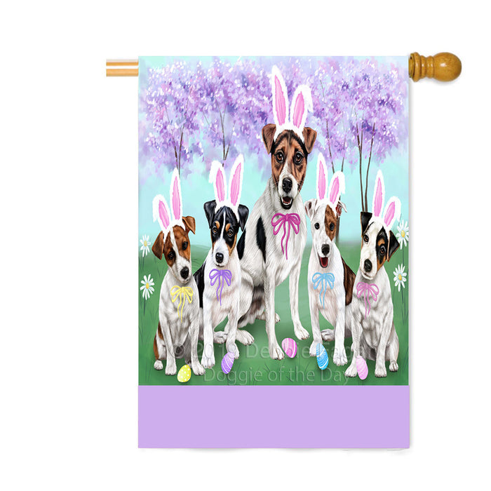 Personalized Easter Holiday Jack Russell Dogs Custom House Flag FLG-DOTD-A58952